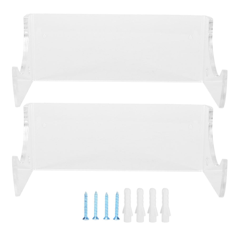 2Pcs Wall Shelf Skateboard Hanger Display Storage Rack Snowboard Organizer SuppliesTransparent