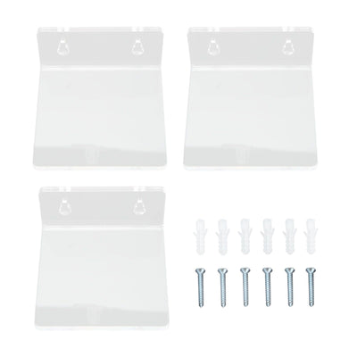 3PCS Clear Acrylic Display Rack Wall Mounted Floating Shelf for Home Toys Potted Plant Doll