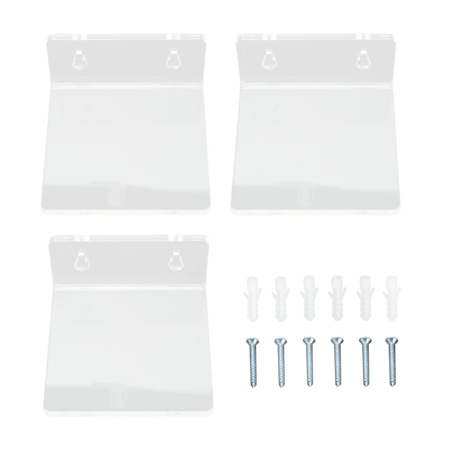 3PCS Clear Acrylic Display Rack Wall Mounted Floating Shelf for Home Toys Potted Plant Doll