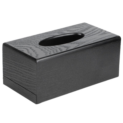 Black Wooden Tissue Box Napkin Case Elegant Style Tissue Holder for Home Hotel Living Room