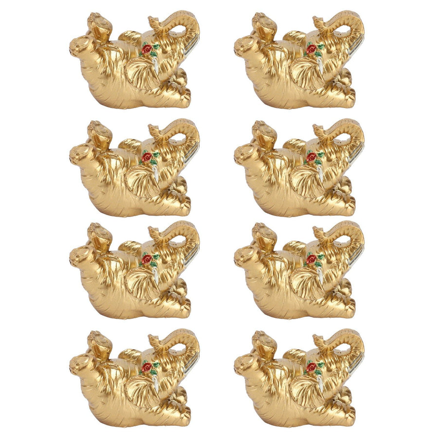 8Pcs Resin Elephant Statue Decor Innovative Home Table Decoration Ornament Birthday Gift Gold