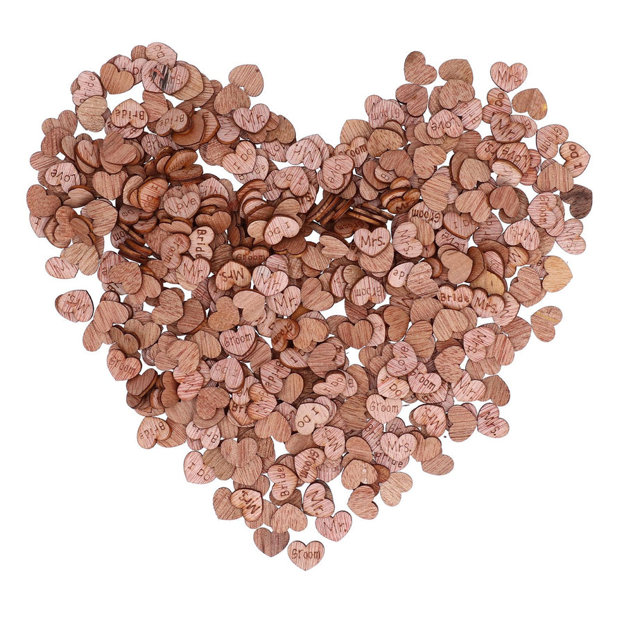 500Pcs Heart‑Shape Chips Wood Grain Slice Decoration DIY Hand‑Made Scrapbook Crafts
