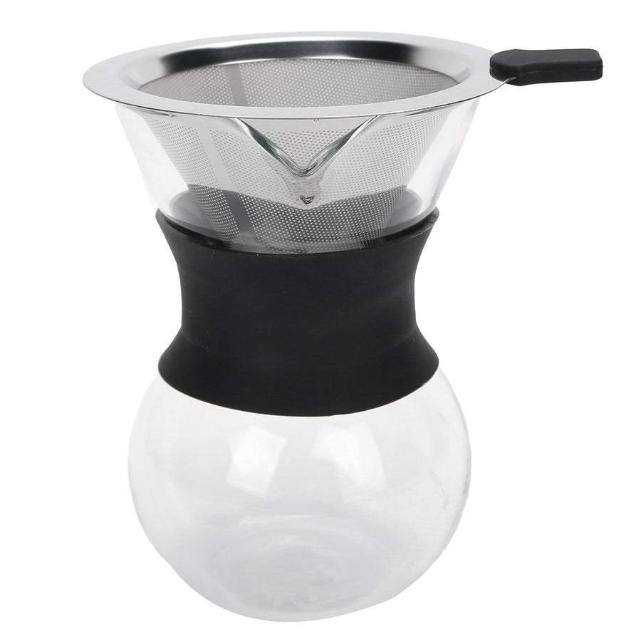 Reusable Glass Coffee Pot with Stainless Steel Filter Manual Drip Coffee Maker Set200ml