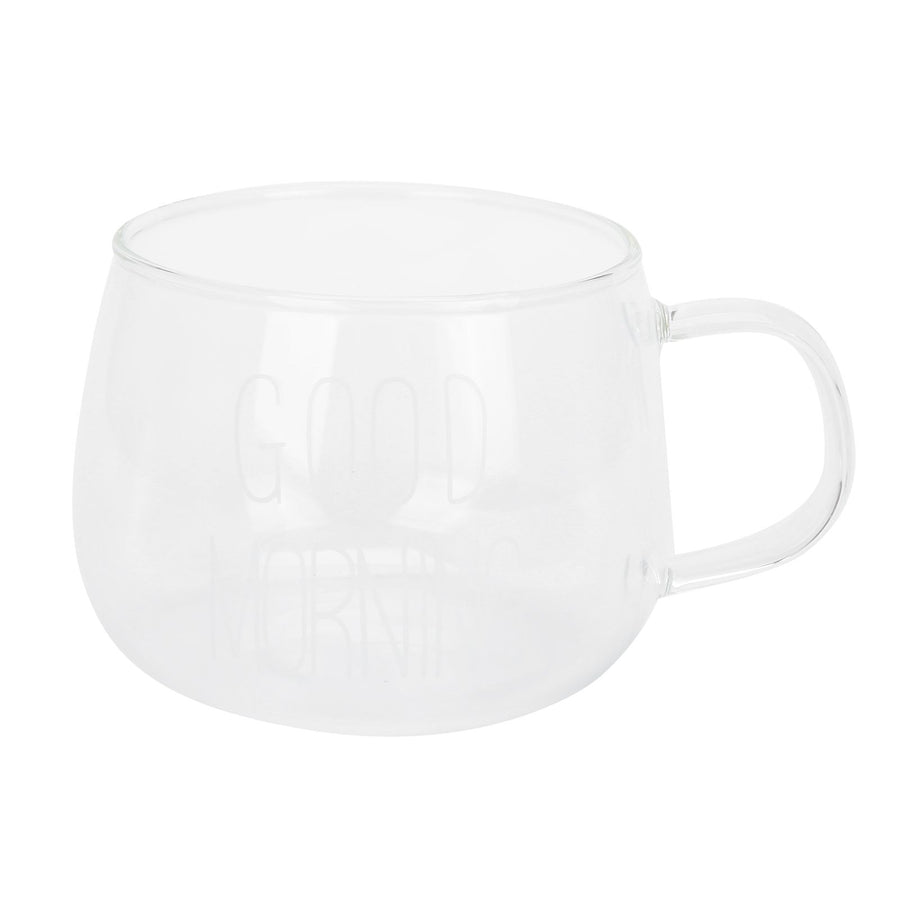 Coffee Cup Transparent Borosilicate Glass Mug with Handle for Milk Tea Cocktail BeverageWhite Label