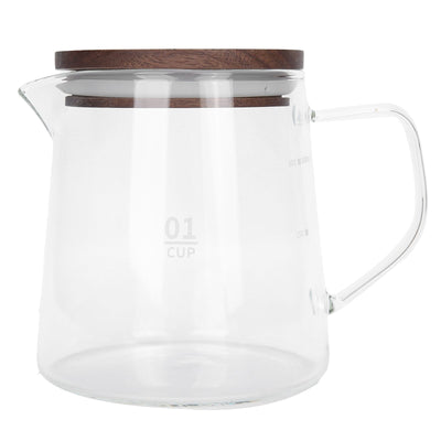 Coffee Pot with Lid HeatResistant Glass Heat Insulation Handle Kettle for Tea Milk Juice(300ml )