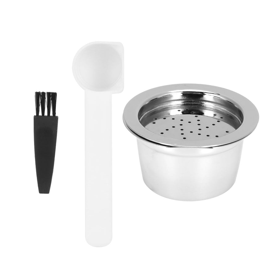 Coffee Capsule Reusable Refillable Coffee Filter Cup with Spoon Brush Fit for Kfee