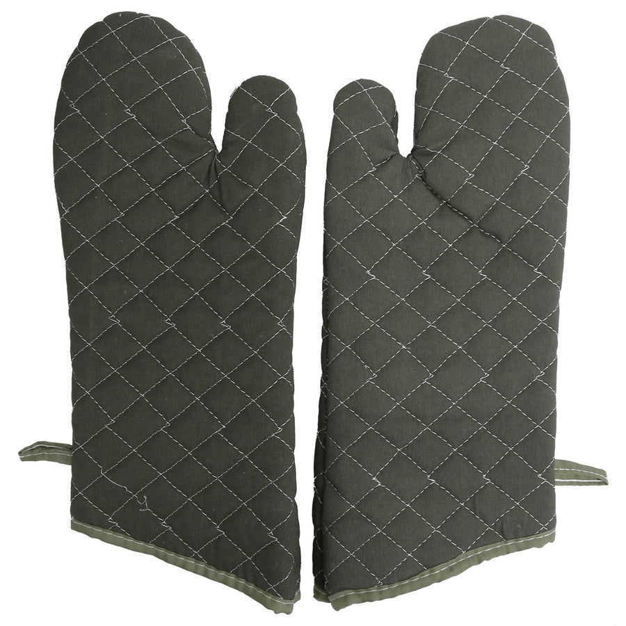 Baking Gloves Green Cotton Thick Heat Resistant Gloves for Electric Oven Kitchen Accessory