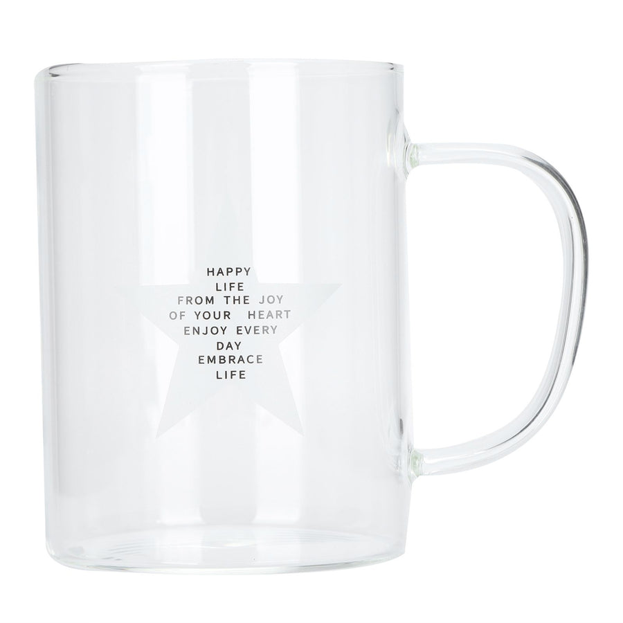 350ml Transparent Milk Cup Coffee Mug Tea Glass Drinkware with Handle for Kitchen Supplies(Five Pointed Star )