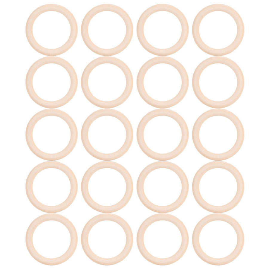 20Pcs Wood Baby Natural Teething Rings DIY Jewelry Circle Pendant Craft Making Accessory70mm