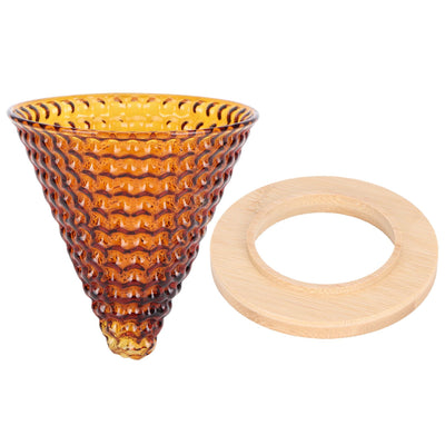 Coffee Pot Filter reusable glass Coffee Dripper Funnel Kettle Brewer AccessoriesBrown