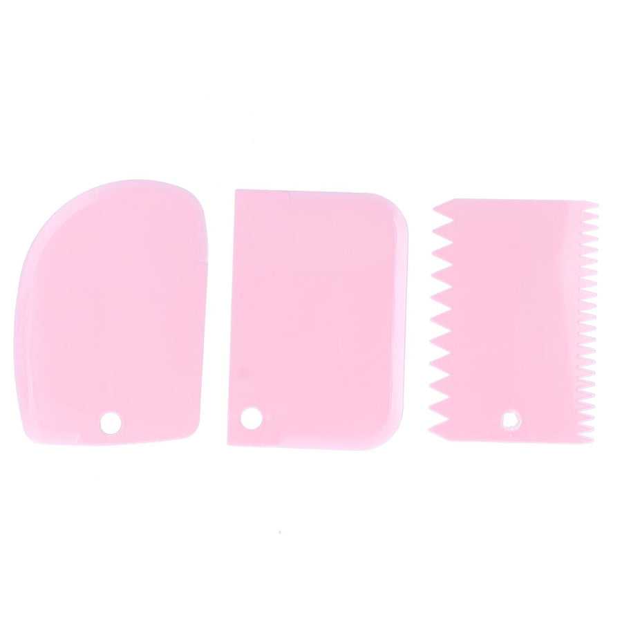 3PCS/Set Cake Cream Scraper Dough Pasty Cutters Scraper Kitchen Tool DIY Baking ToolPink