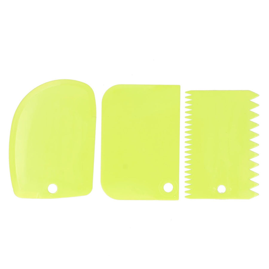 3PCS/Set Cake Cream Scraper Dough Pasty Cutters Scraper Kitchen Tool DIY Baking ToolGreen