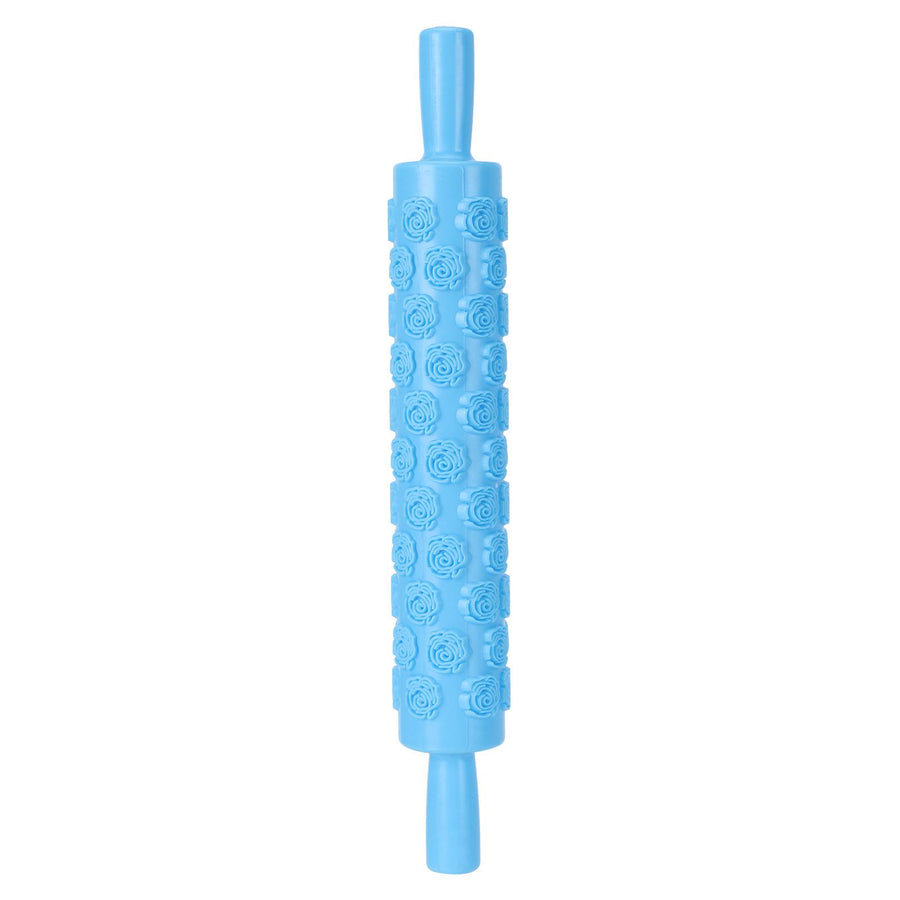Fondant Rolling Pin Tool Plastic Embossing Roller Baking Pastry Cake Decorating SuppliesRose Pattern
