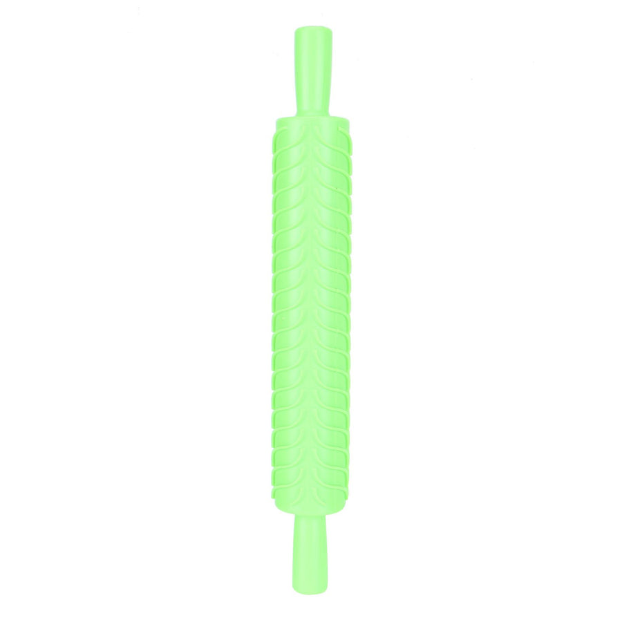 Fondant Rolling Pin Tool Plastic Embossing Roller Baking Pastry Cake Decorating SuppliesLeaves Pattern