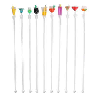 10PCS Cute Acrylic Cocktail Stirrer Stirring Mixing Sticks Cocktail Drink Mixer Bar SuppliesS