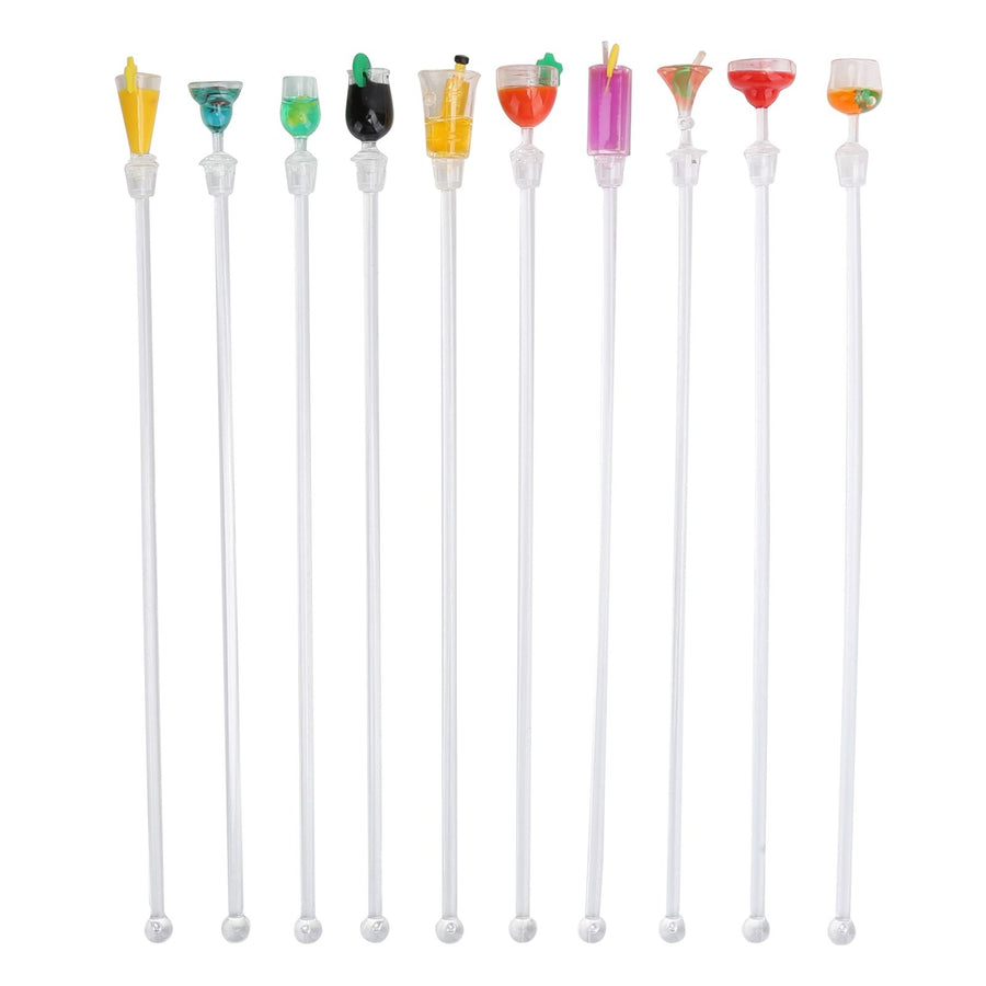 10PCS Cute Acrylic Cocktail Stirrer Stirring Mixing Sticks Cocktail Drink Mixer Bar SuppliesS