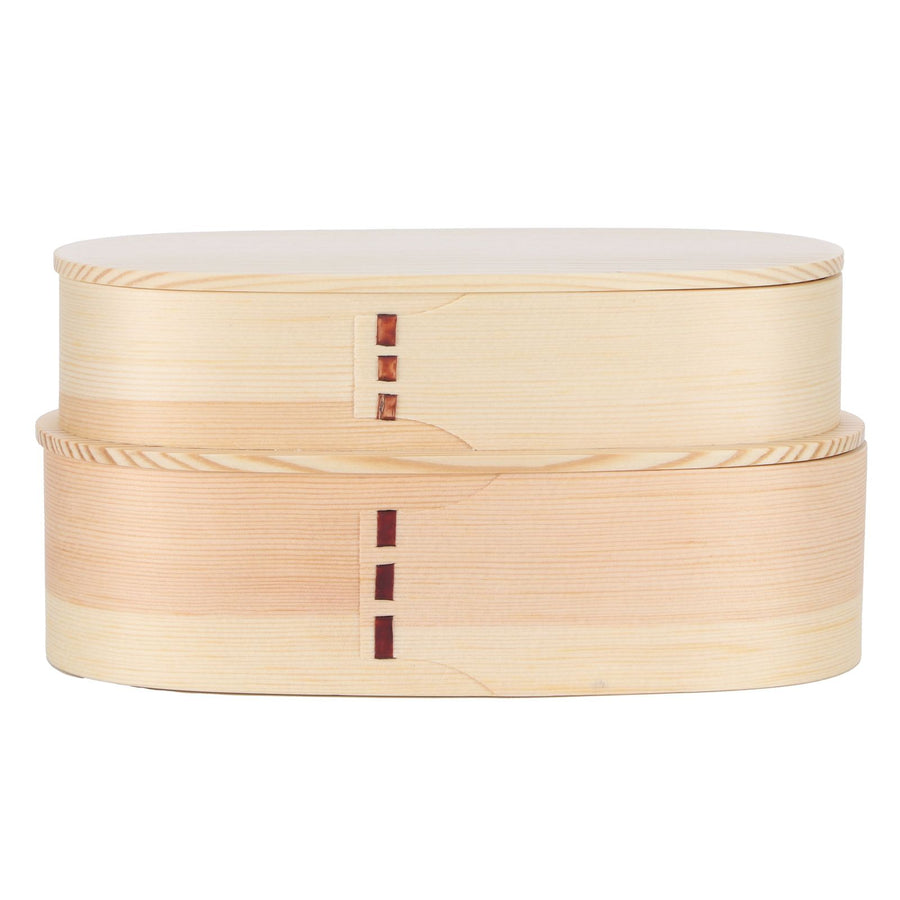 Lunch Box Set Japanese Style Wooden Food Storage Container for Students Workers 19x10x9.5cmWood Color