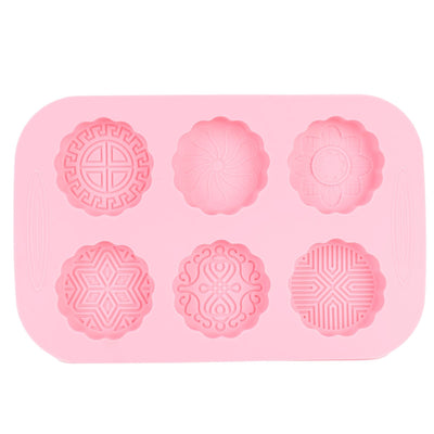 6Grid Mooncake Silicone Mold DIY Baking HandMade Soap Mold for Dessert Kitchen Tool
