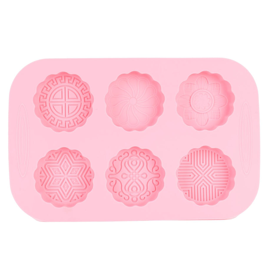6Grid Mooncake Silicone Mold DIY Baking HandMade Soap Mold for Dessert Kitchen Tool