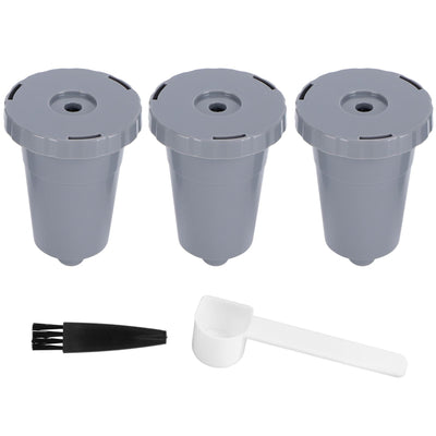 3PCS Refillable Coffee Capsule Reusable Coffee Filter Cup with Brush Spoon Set Fit for keurig