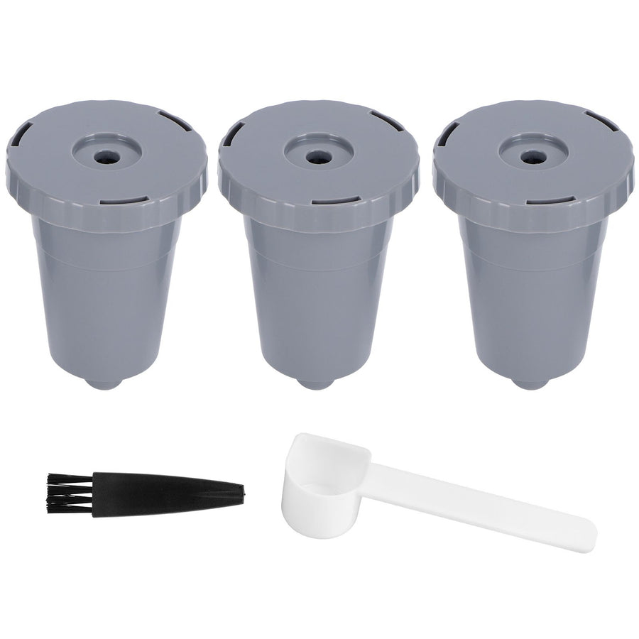 3PCS Refillable Coffee Capsule Reusable Coffee Filter Cup with Brush Spoon Set Fit for keurig
