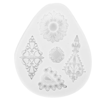 Retro Diamonds Pattern Fondant Mold Silicone Mold DIY Baking Cake Decorating Tool50‑611‑B Gray