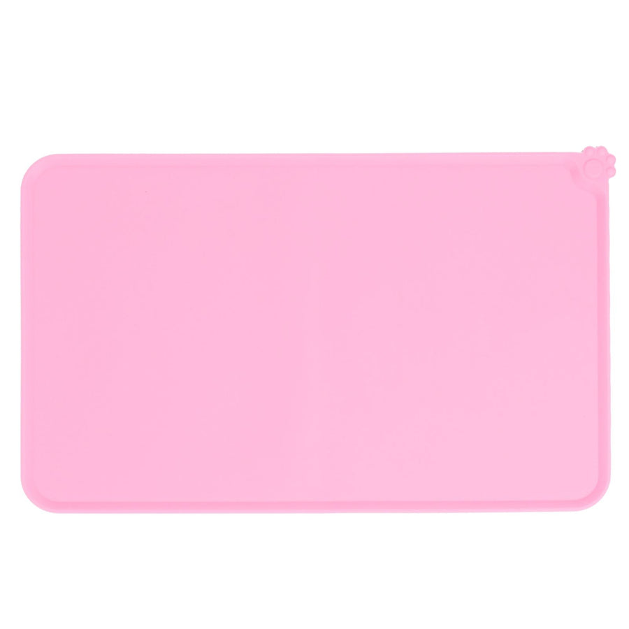 Pet Food Pad Silicone Waterproof Non Slip Bowl Drinking Feeding Mat Placemat for Dog Cat(Red )