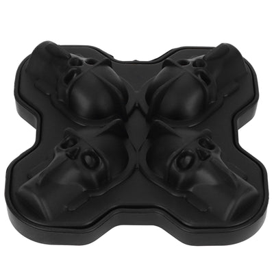 4-Grid Skull Shape Ice Tray Mold Food Grade Silicone Ice Cream Mold for Kitchen Summer