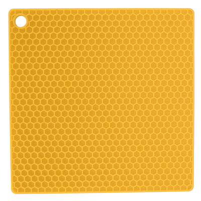 Insulation Pad Food Grade Silicone Pad AntiScalding Thickened Microwave Oven Mat for Kitchen Use(Yellow )