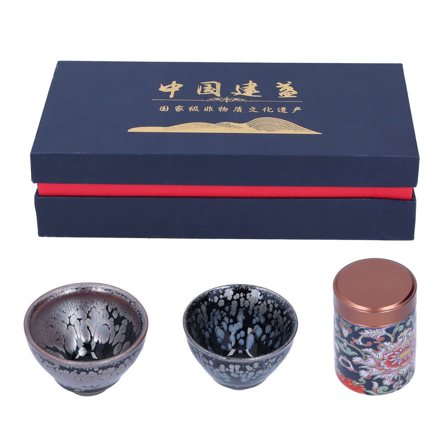 Ceramic Kung Fu Tea Set Tea Canister with Tea Cup for Home Tea House Gift Tea Accessory