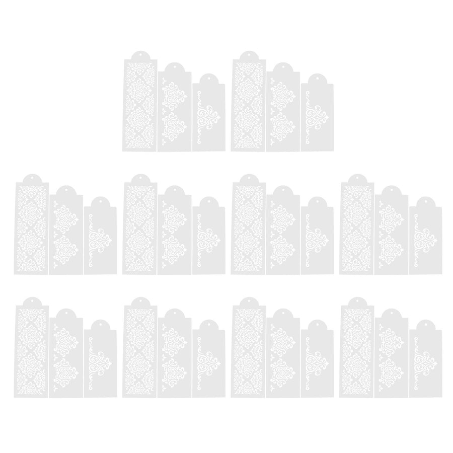 10 Set Cake Spray Mold Cake Border Embossing Mold Fondant Dessert Baking Stencils