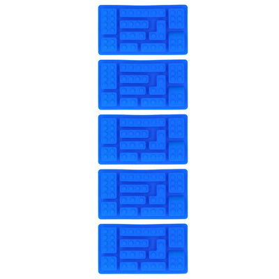 5Pcs Blue Silicone Ice Tray Mold Block Shape Chocolate Cake DIY Baking Mold for Bakery Home