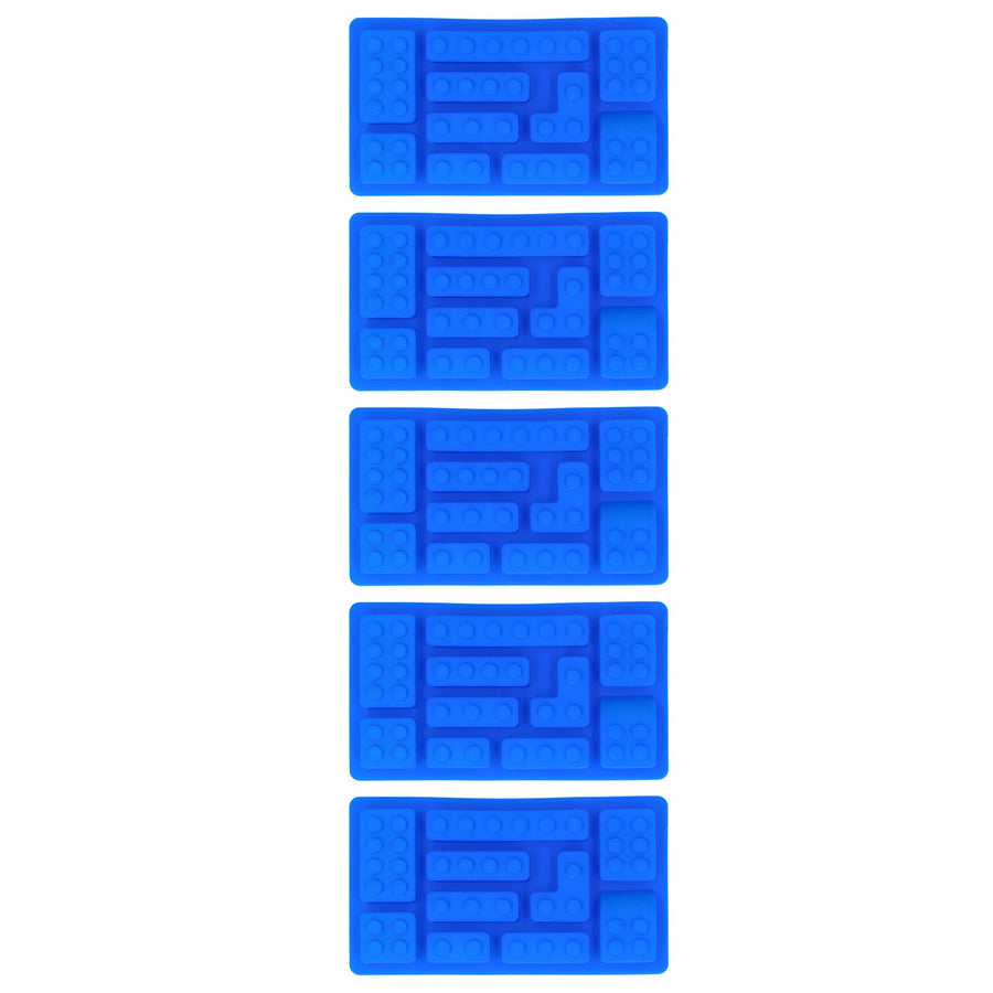 5Pcs Blue Silicone Ice Tray Mold Block Shape Chocolate Cake DIY Baking Mold for Bakery Home