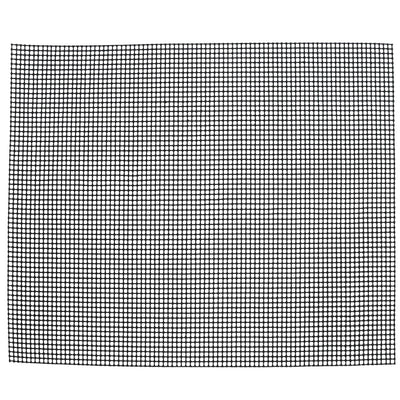 Food Grade NonStick Grid Sheet Multifunctional Barbecue Grid Mat for Barbecue Outdoor(Black 36x42cm )