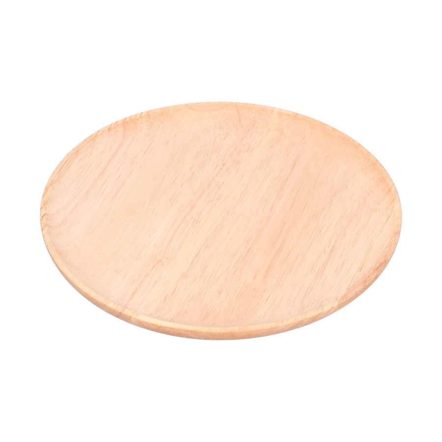 Rubber Wood Dinner Plate Round Tea Serving Tray Fruit Snack Tray Food Storage Plate27cm