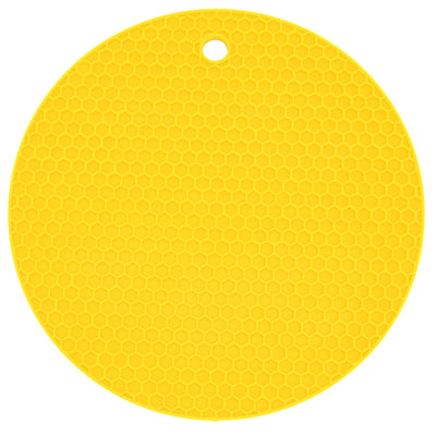 Round Shape Mat Food Grade Thickened Silicone Placemat Insulation Pad Microwave Oven MatYellow