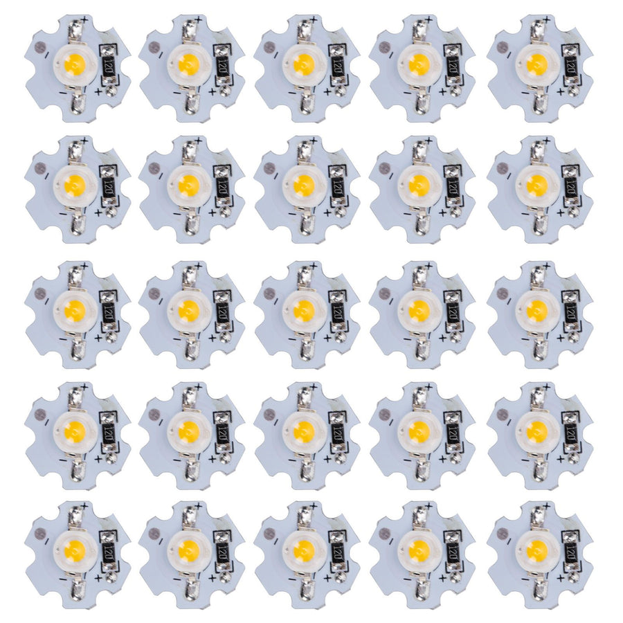 25Pcs 0.5W 5V High Power LED Lamp Bead Light Source Chip with Aluminum PlateYellow Light: 588‑590NM