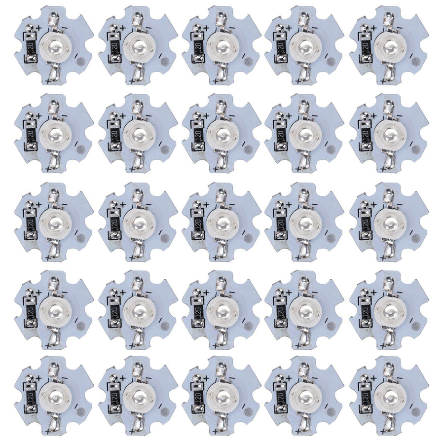 25Pcs 0.5W 5V High Power LED Lamp Bead Light Source Chip with Aluminum PlateBlue Light: 455-460NM