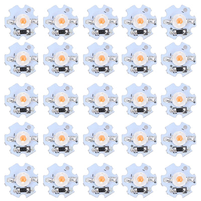 25Pcs 0.5W 5V High Power LED Lamp Bead Light Source Chip with Aluminum PlatePink Light: 380-840NM