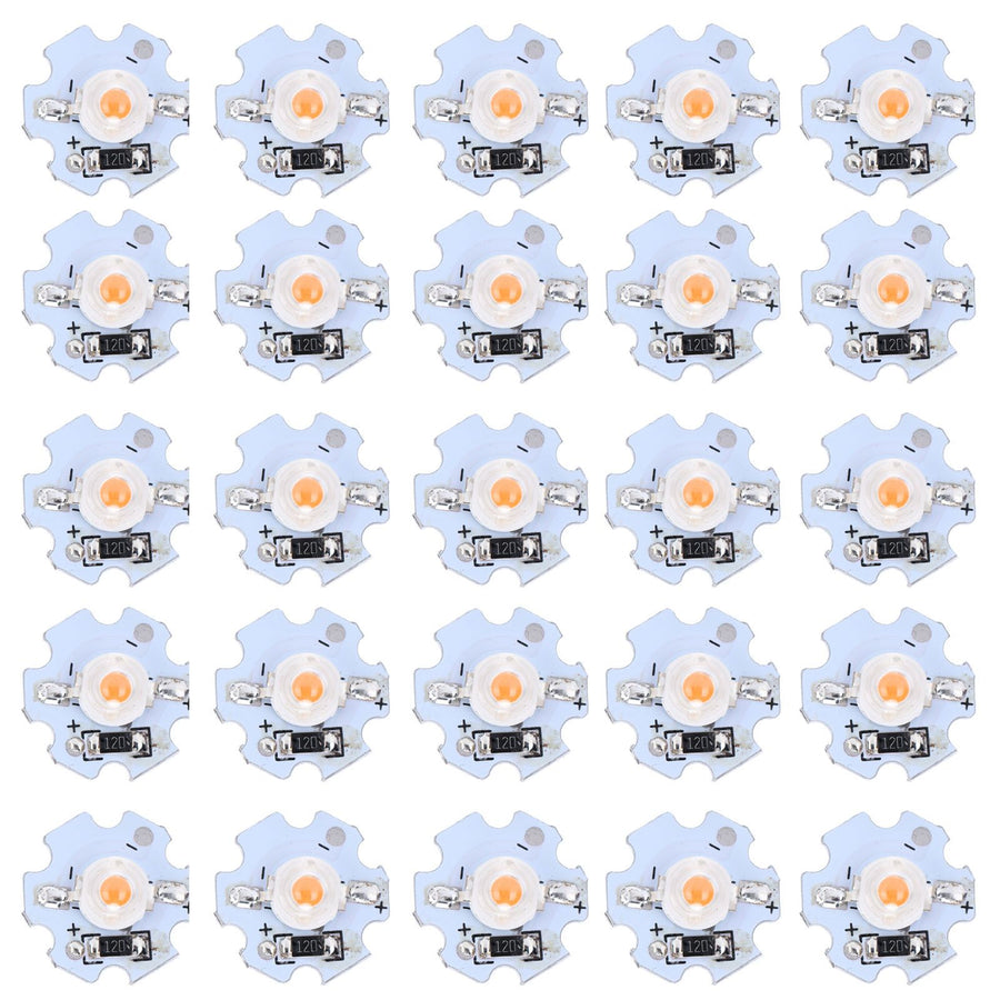 25Pcs 0.5W 5V High Power LED Lamp Bead Light Source Chip with Aluminum PlatePink Light: 380-840NM