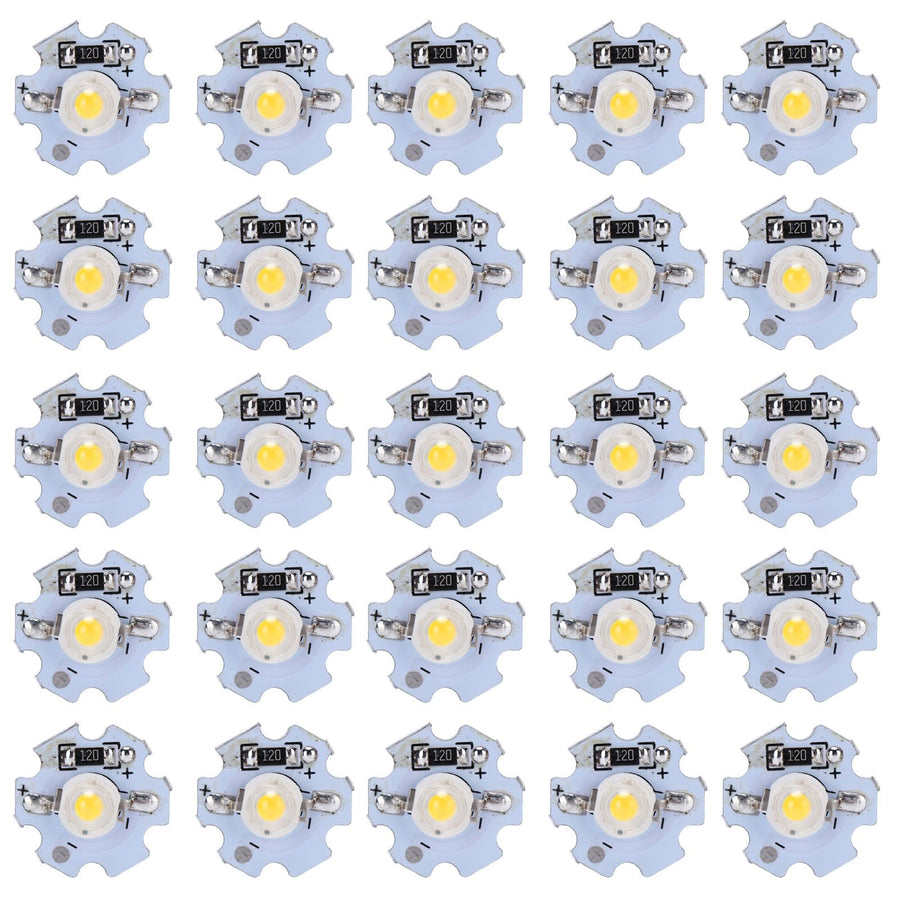 25Pcs 0.5W 5V High Power LED Lamp Bead Light Source Chip with Aluminum PlateNatural Light: 4000‑4500K