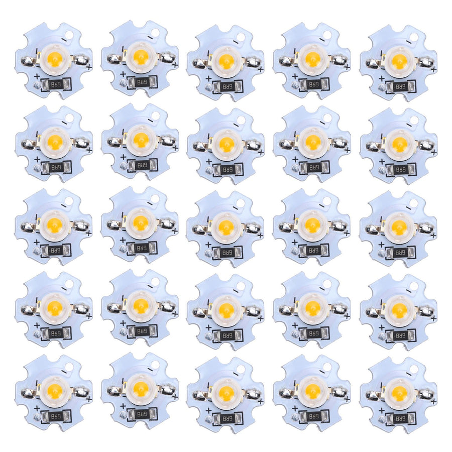 25Pcs 5V LED Chips 200LM 1W High Power LED Lamp Beads for DIY Lighting FixturesYellow Light 588‑590NM