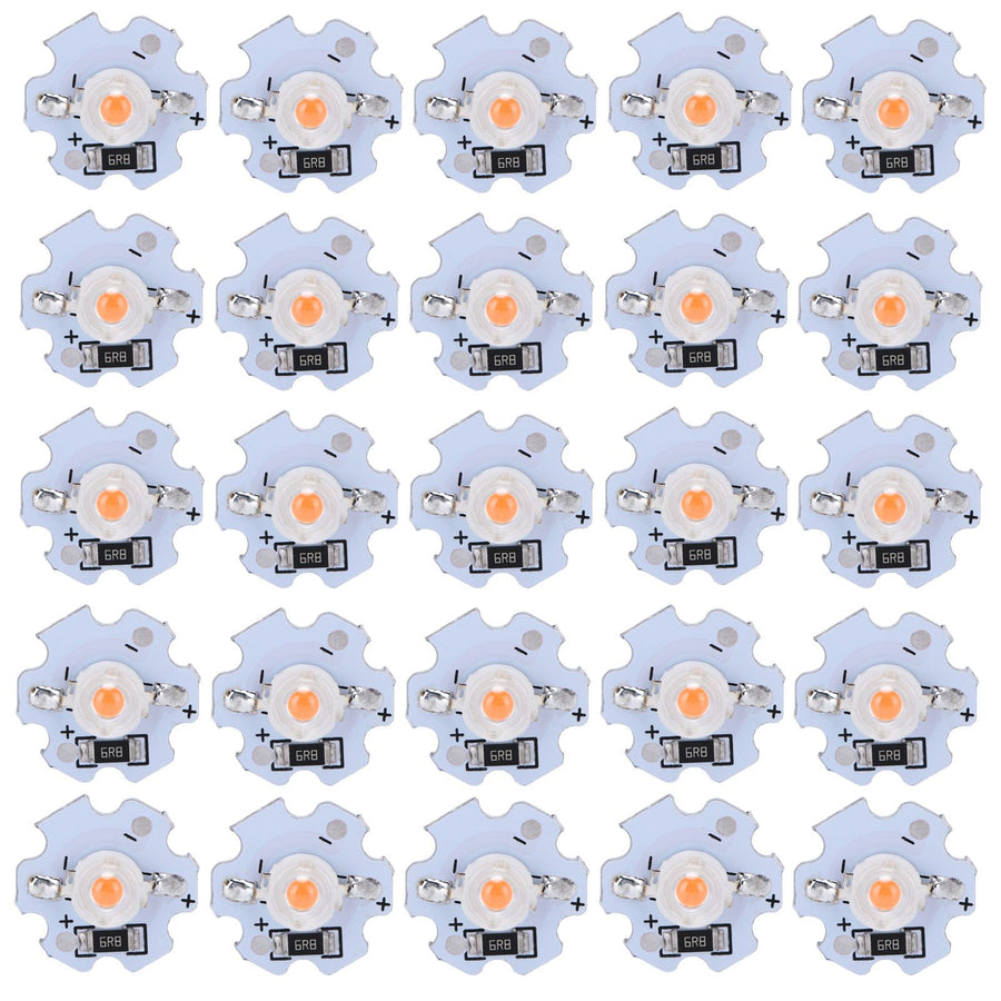 25Pcs 5V LED Chips 200LM 1W High Power LED Lamp Beads for DIY Lighting FixturesPink Light 380‑840NM