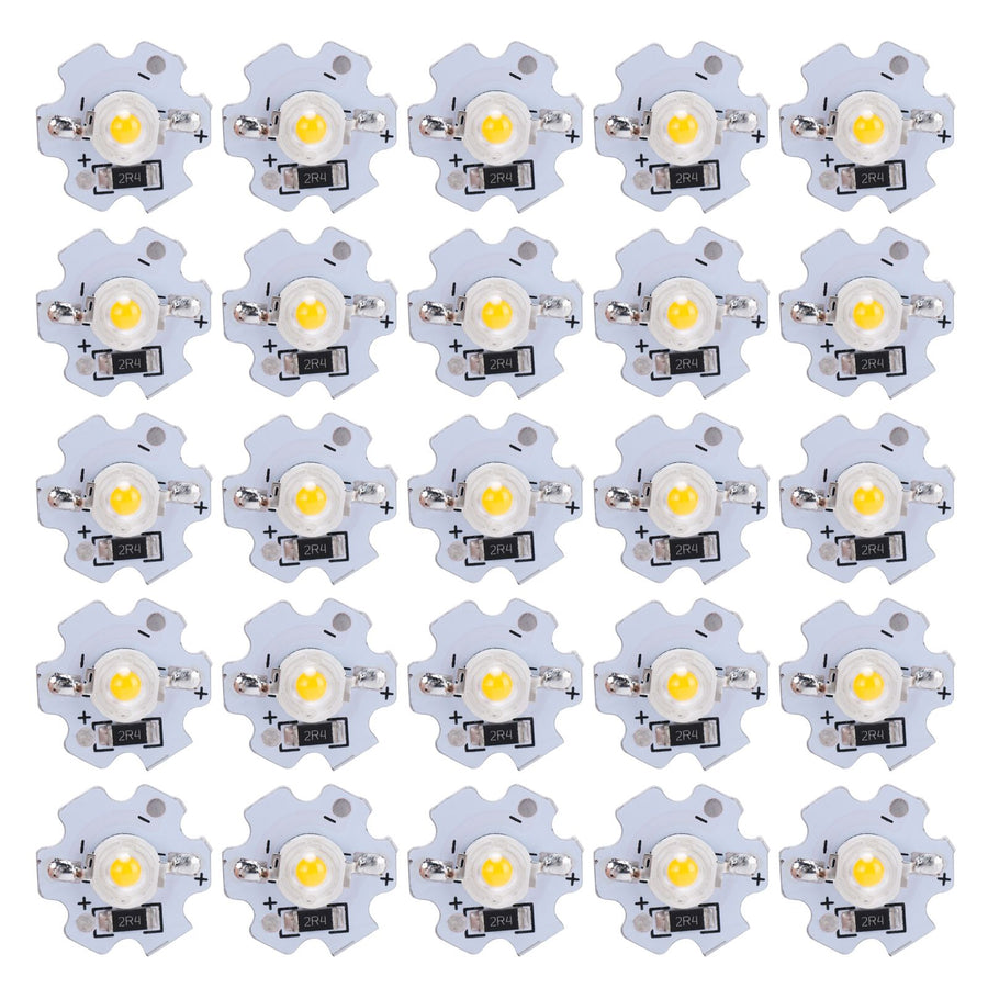 25Pcs 5V LED Chips 200LM 3W High Power LED Lamp Beads for DIY Lighting FixturesYellow Light 588‑590NM