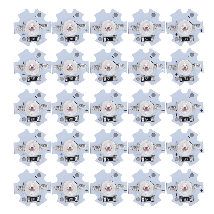 25Pcs 5V LED Chips 200LM 3W High Power LED Lamp Beads for DIY Lighting FixturesRed Light 620‑625NM