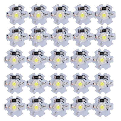25Pcs 5V LED Chips 200LM 3W High Power LED Lamp Beads for DIY Lighting FixturesPure White 6000‑6500K