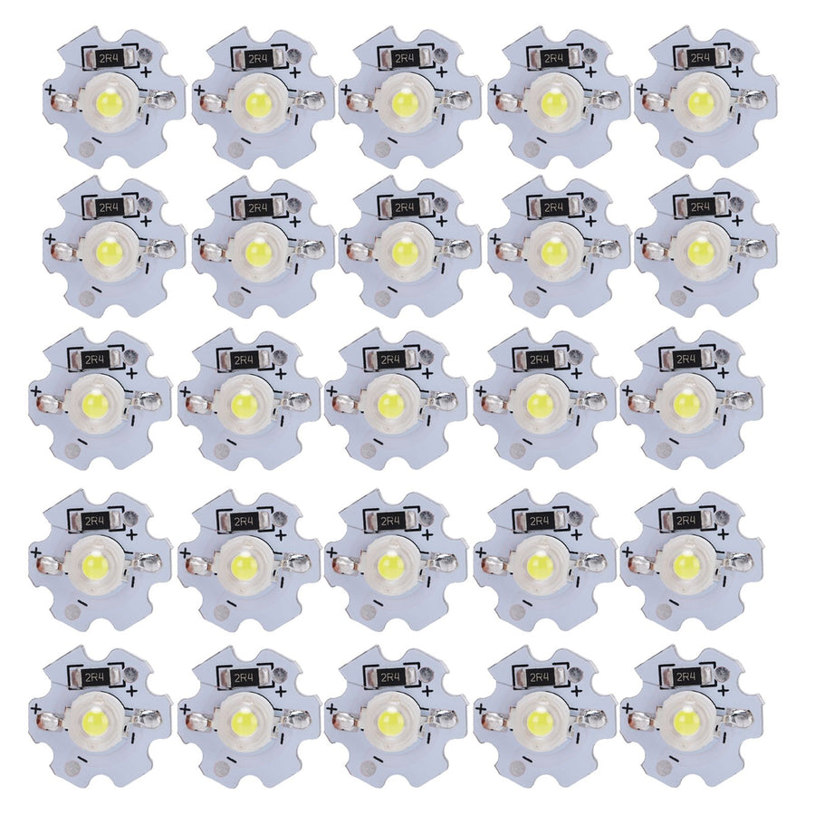 25Pcs 5V LED Chips 200LM 3W High Power LED Lamp Beads for DIY Lighting FixturesPure White 6000‑6500K