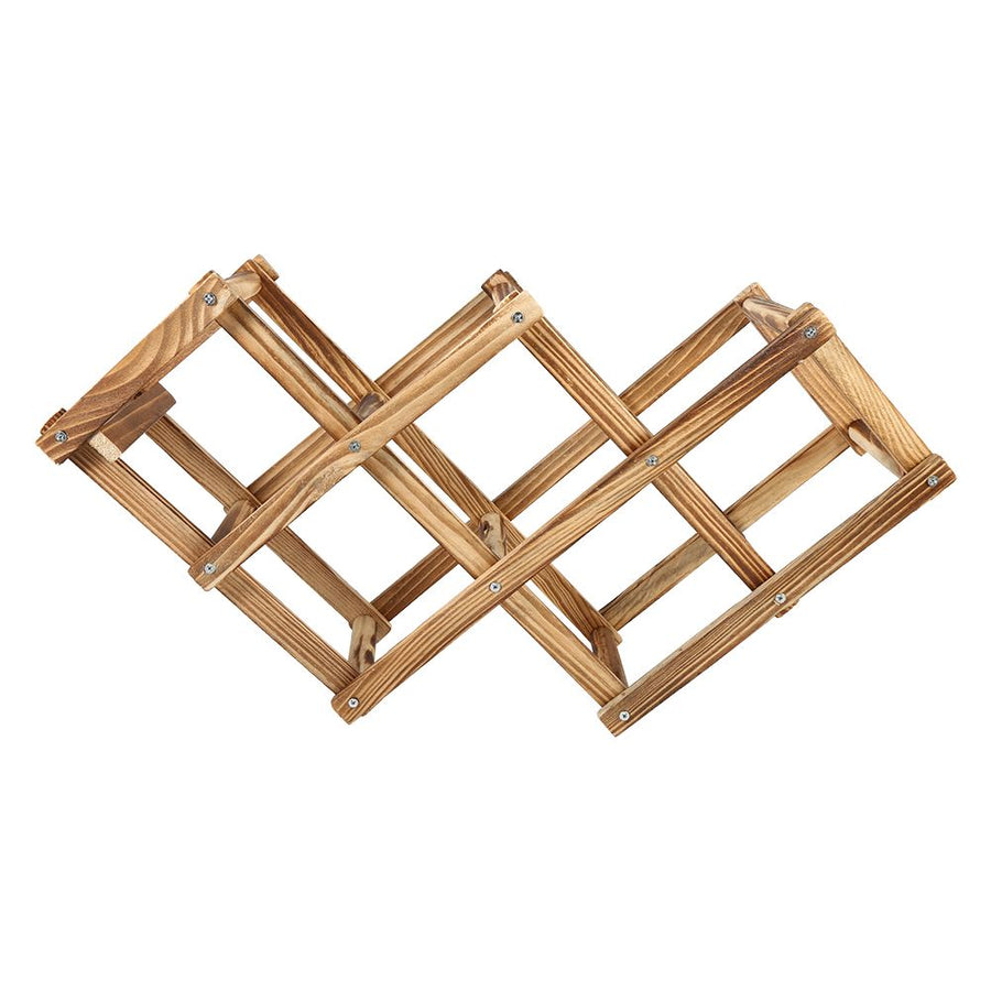 Foldable Wooden Wine Rack Bottle Holder Storage Home Bar Decor Display Shelf For 6 Bottles