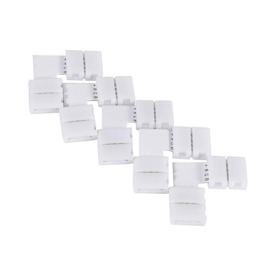 5Pcs L Shape 4pin 10mm Solderless Corner Connectors Adapters For RGB 5050 LED Strip Lights