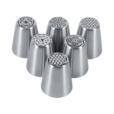 6PCS Stainless Steel Flower Cake Icing Piping Nozzles Decorating Tips Pastry DIY Baking Tools